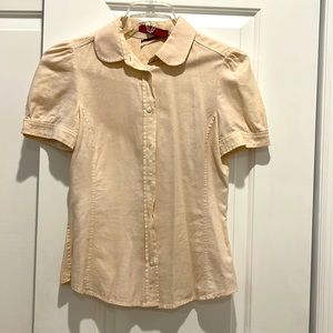 Carolina Herrera tan button down dress shirt